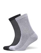 Core Rib Contrast Socks 2-Pack Lingerie Socks Regular Socks Grey Organ...