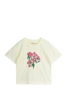 Alpine Flowers Emb Ss Tee Tops T-shirts Short-sleeved Cream Mini Rodin...