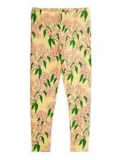 Alpine Flowers Aop Leggings Bottoms Leggings Yellow Mini Rodini
