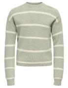 Kogfranca Life Short L/S Stripe Knt Noos Tops Knitwear Pullovers Green...