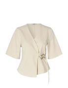 Macha-M Tops Blouses Short-sleeved Cream MbyM