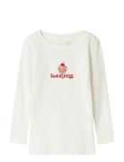 Nmfnatasja Slim Ls Top Tops T-shirts Long-sleeved T-shirts White Name ...