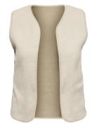 Carbelisa Teddy Waistcoat Jrs Vests Knitted Vests Cream ONLY Carmakoma