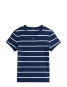 Tjw Slim Essential Rib Ss Ext Tops T-shirts & Tops Short-sleeved Navy ...