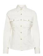 Kajsa Tops Shirts Long-sleeved White Andiata
