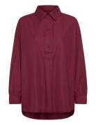 Leonie Shirt Tops Shirts Long-sleeved Burgundy Noella