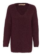 Cubrava Pullover Tops Knitwear Jumpers Burgundy Culture