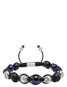 Men's Sterling Silver Beaded Bracelet With Matte Onyx, Lava St , And B...