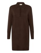 Kalizza Polo Knit Dress Polvipituinen Mekko Brown Kaffe
