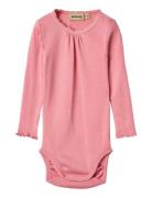 Rib Body L/S Lotta Bodies Long-sleeved Pink Wheat