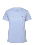 Perfect Tee Chambray Blue Cott Tops T-shirts & Tops Short-sleeved Blue...