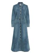 Gzviva Ls Long Dress Maksimekko Juhlamekko Blue Gestuz