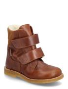 Boots - Flat - With Velcro Talvikengät Tarroilla Brown ANGULUS