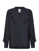 Stefanipw Tops Blouses Long-sleeved Navy Part Two