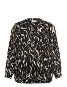 Kcdiana Blouse Tops Blouses Long-sleeved Brown Kaffe Curve