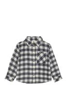 Shirt Ls Check Tops Shirts Long-sleeved Shirts Grey En Fant