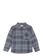 Shirt Ls Check Tops Shirts Long-sleeved Shirts Blue En Fant
