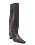 Effie Khaki Tall Boots Korkeavartiset Saapikkaat Black MIISTA