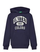 Sweater W/Hood Tops Sweat-shirts & Hoodies Hoodies Navy United Colors ...
