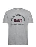 Printed Graphic Ss T-Shirt Tops T-shirts Short-sleeved Grey GANT