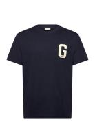 G Badge Ss T-Shirt Designers T-shirts Short-sleeved Navy GANT