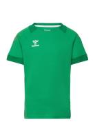 Hmllead S/S Poly Jersey Kids Tops T-shirts Short-sleeved Green Hummel