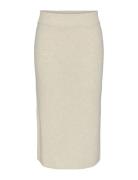 Yasassi Hw Midi Knit Skirt S. Noos Polvipituinen Hame White YAS
