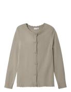 Nkfvam Ls Knit Card K Noos Tops Knitwear Cardigans Khaki Green Name It