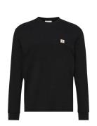 Ls Waffle Badge Crewnk Tee Tops Sweat-shirts & Hoodies Sweat-shirts Bl...