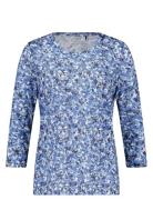 T-Shirt 3/4 Sleeve Tops T-shirts & Tops Long-sleeved Blue Gerry Weber