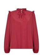 Sc-Netti Tops Shirts Long-sleeved Red Soyaconcept