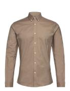 Yarn Dyed Oxford Superflex Shirt Tops Shirts Casual Beige Lindbergh