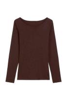 T-Shirts Long Sleeve Tops T-shirts & Tops Long-sleeved Brown Marc O'Po...