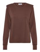 Msenja Long Sleeve Modal Top Tops T-shirts & Tops Long-sleeved Brown M...