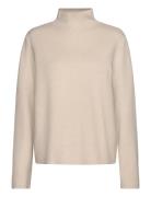 Mslupi High Neck Knit Pullover Tops Knitwear Turtleneck Cream Minus