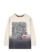 Knit T-Shirt Tops T-shirts Long-sleeved T-shirts Cream Boboli
