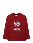 Knit T-Shirt Tops T-shirts Long-sleeved T-shirts Red Boboli