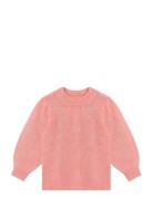 Star Puff Blouse Tops Knitwear Pullovers Pink Fliink