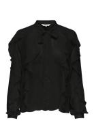 Onltaryn Ls Romantic Ruffle Blouse Wvn Tops Blouses Long-sleeved Black...