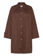Lilli Coat Ohut Pitkä Takki Brown Noella