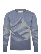 Knit Sweater Tops Knitwear Round Necks Blue Revolution
