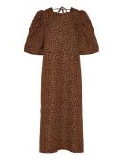 Reno Pastis Long Dress Polvipituinen Mekko Brown Noella