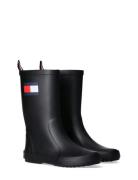 Tommy Hilfiger Flag Rain Boot Shoes Rubberboots High Rubberboots Black...