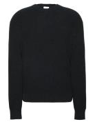 Ls Texture Cttn Crewnk Sweater 1 Tops Knitwear Round Necks Black Calvi...