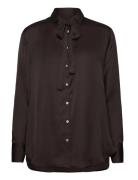Rwmessina Ls Bow Shirt Tops Shirts Long-sleeved Brown Rosemunde