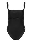 Eyelet Swimsuit Uimapuku Uima-asut Black BOSS