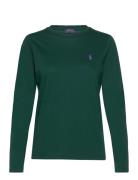 Long-Sleeve Jersey Crewneck Tee Tops T-shirts & Tops Long-sleeved Gree...