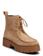 Kris_Drbbootie_Sd Shoes Boots Ankle Boots Laced Boots Beige HUGO