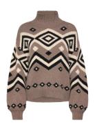 Nadinedea Tops Knitwear Turtleneck Brown Dea Kudibal