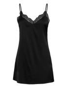 Rhjasmine Silk Blend Sl Strap Night Yöpaita Black Rosemunde